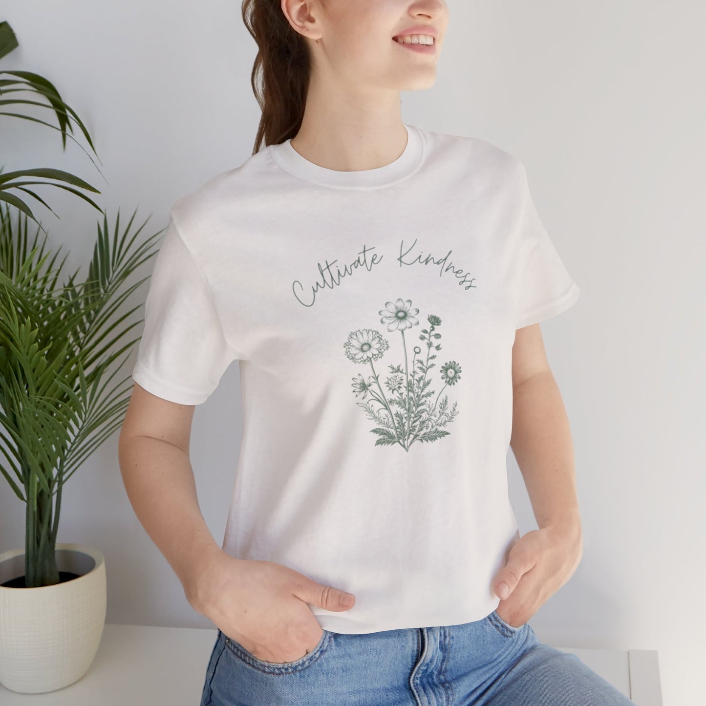 Cultivate Kindness Floral Unisex Jersey Tee - Perfect for Nature Lovers