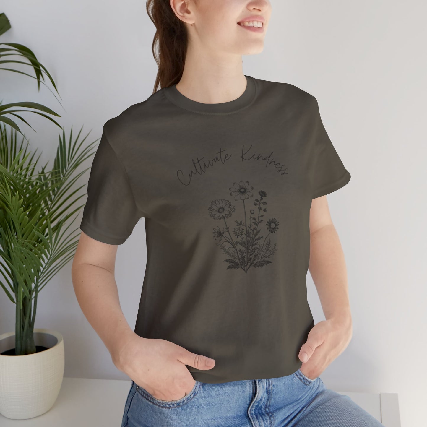 Cultivate Kindness Floral Unisex Jersey Tee - Perfect for Nature Lovers
