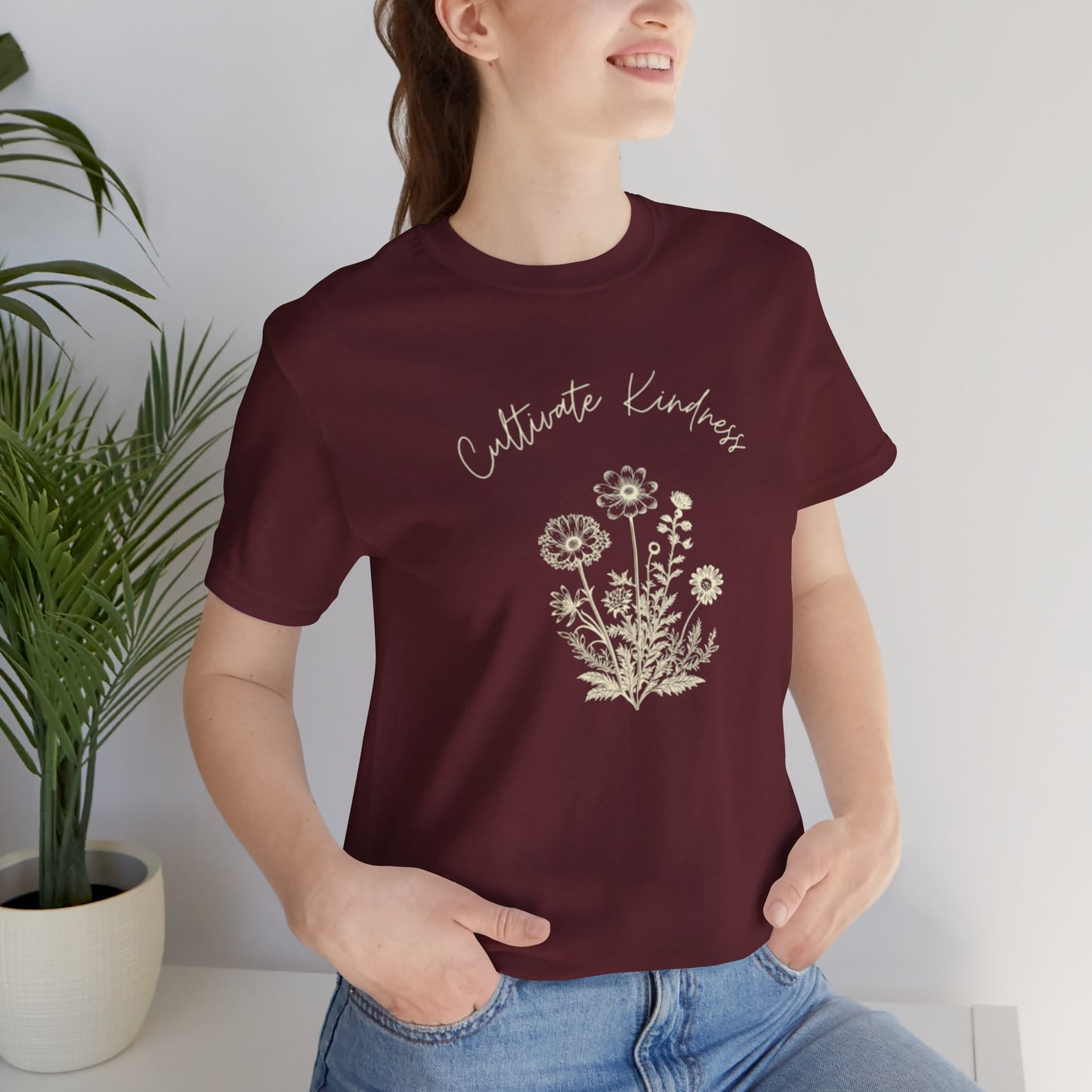 Cultivate Kindness Floral Unisex Jersey Tee - Perfect for Nature Lovers