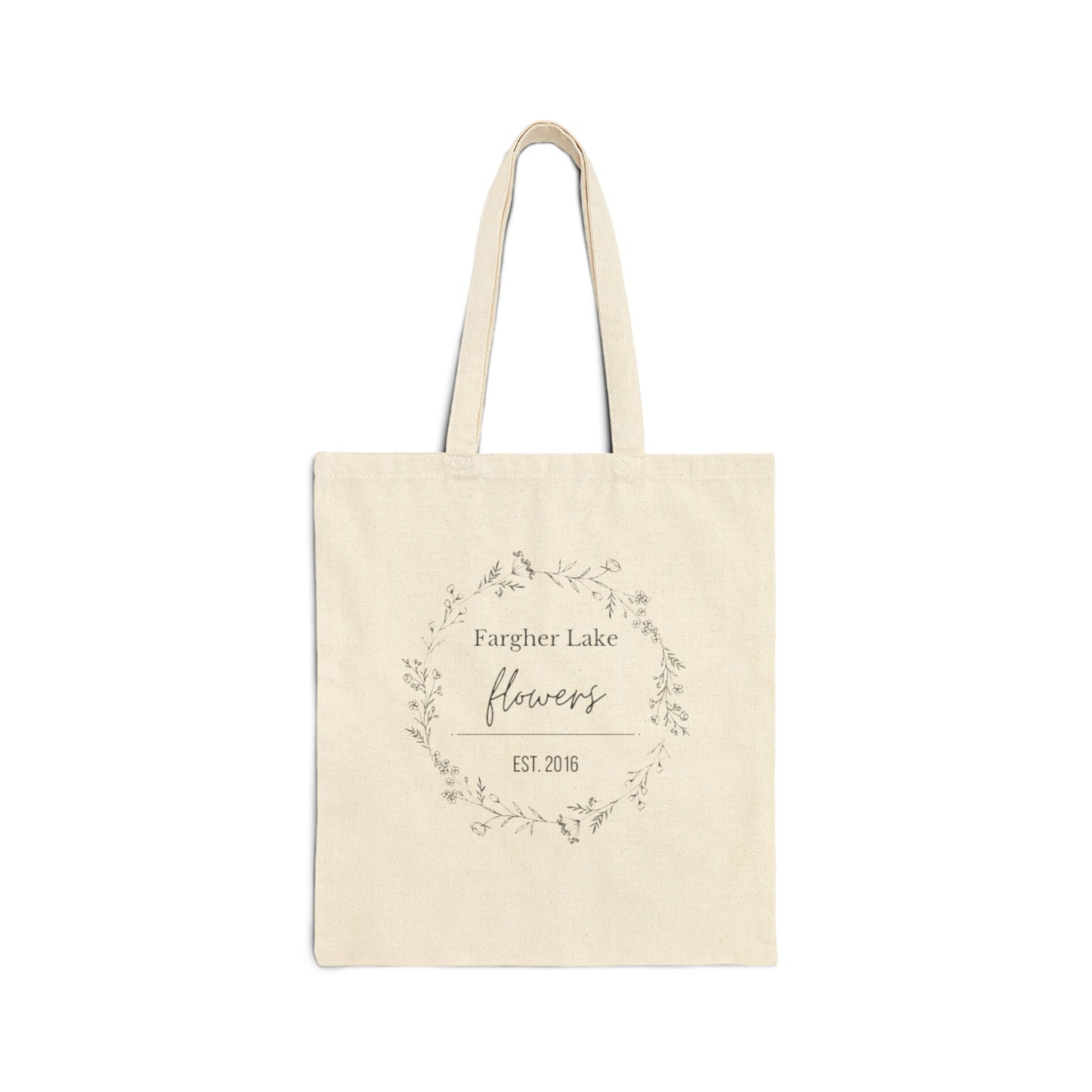 Fargher Lake Flowers Logo Canvas Tote Bag - Black