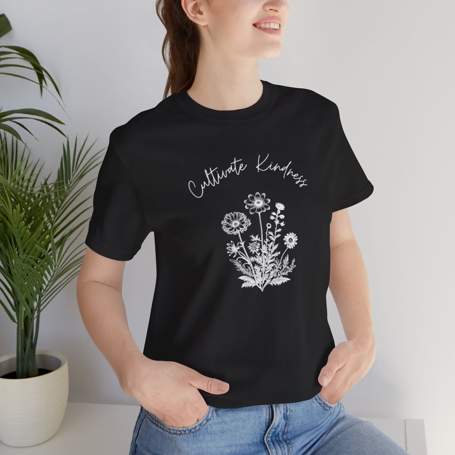Cultivate Kindness Floral Unisex Jersey Tee - Perfect for Nature Lovers