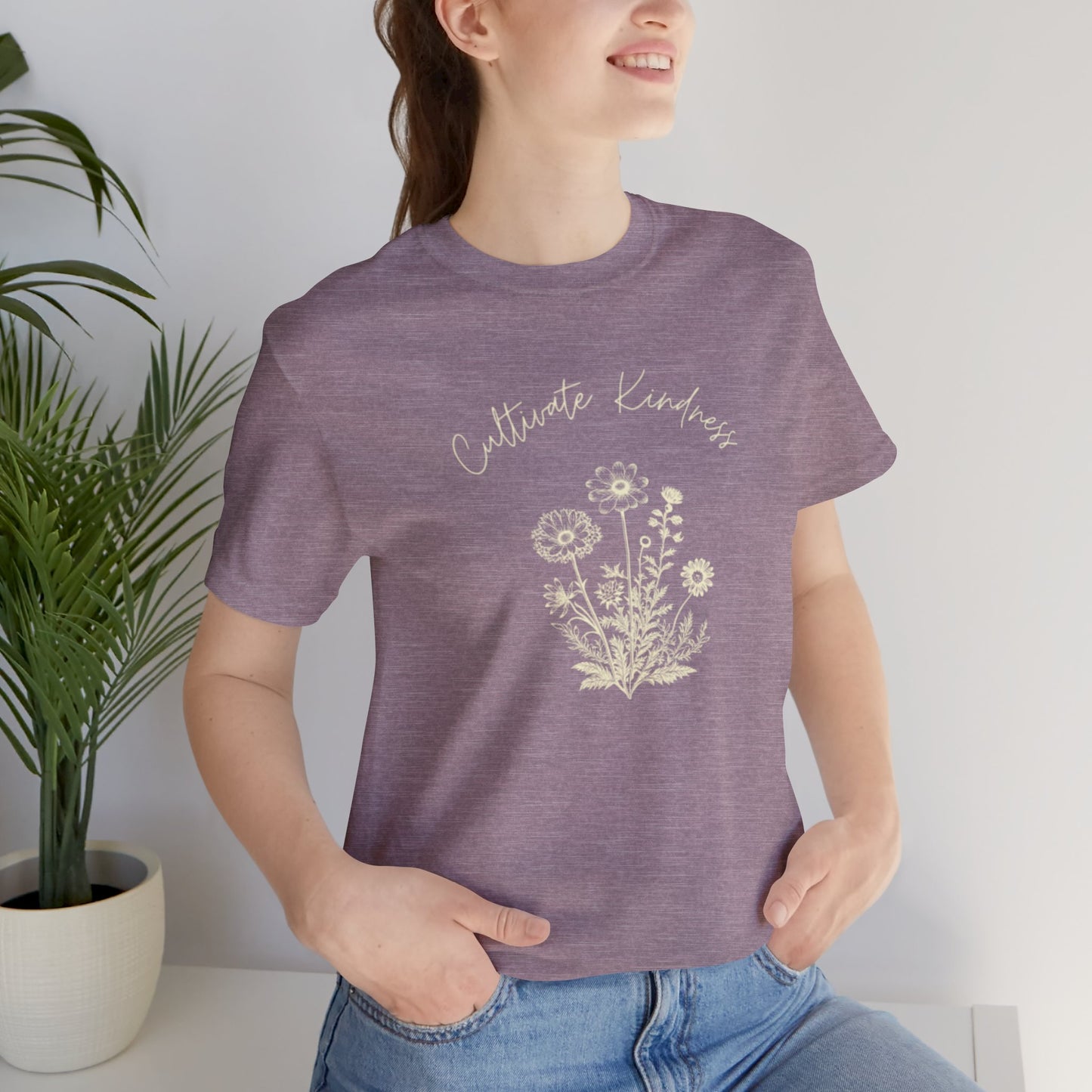 Cultivate Kindness Floral Unisex Jersey Tee - Perfect for Nature Lovers