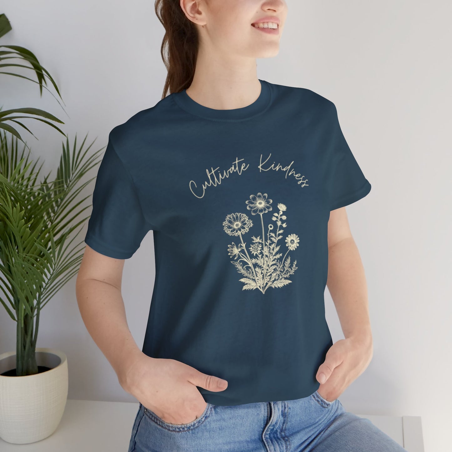 Cultivate Kindness Floral Unisex Jersey Tee - Perfect for Nature Lovers