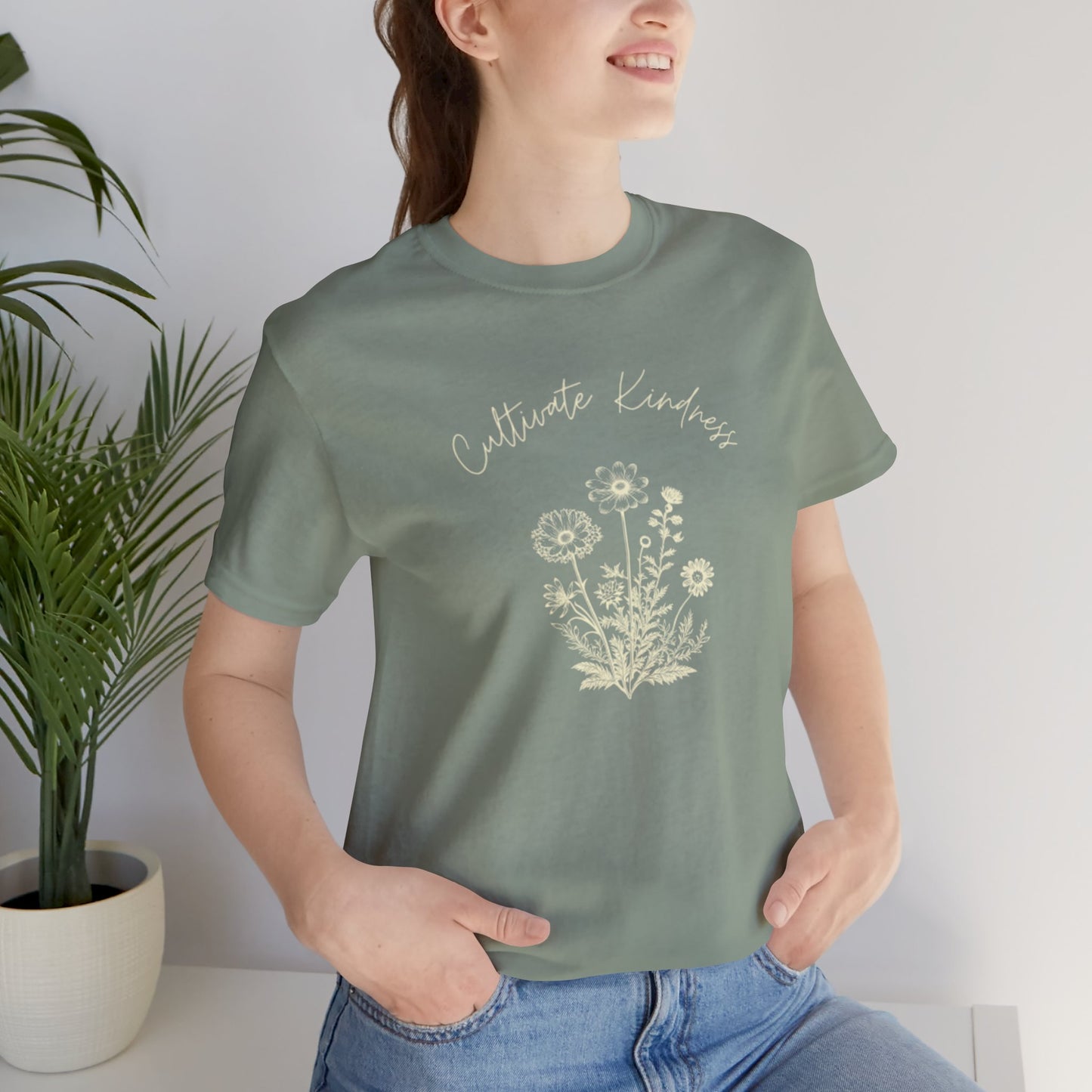 Cultivate Kindness Floral Unisex Jersey Tee - Perfect for Nature Lovers