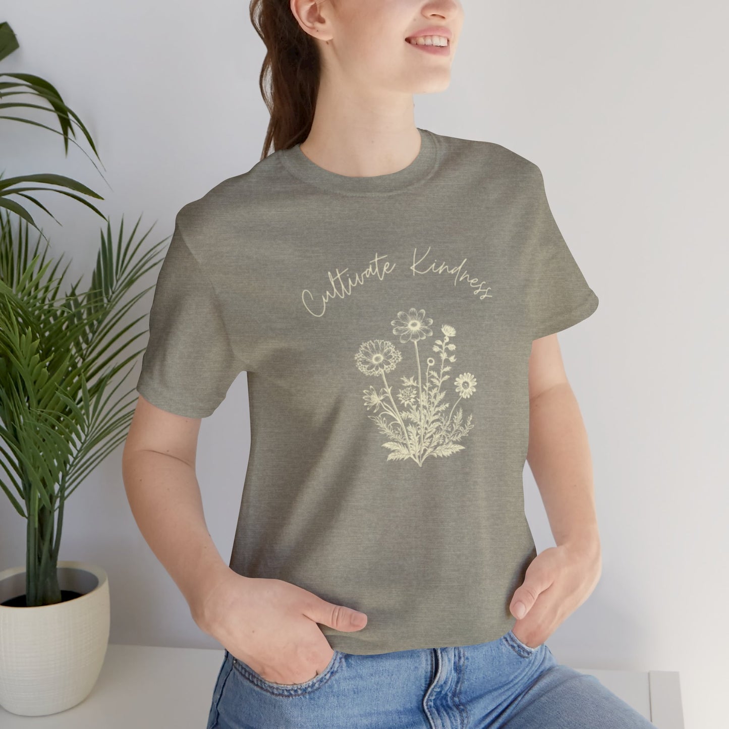 Cultivate Kindness Floral Unisex Jersey Tee - Perfect for Nature Lovers
