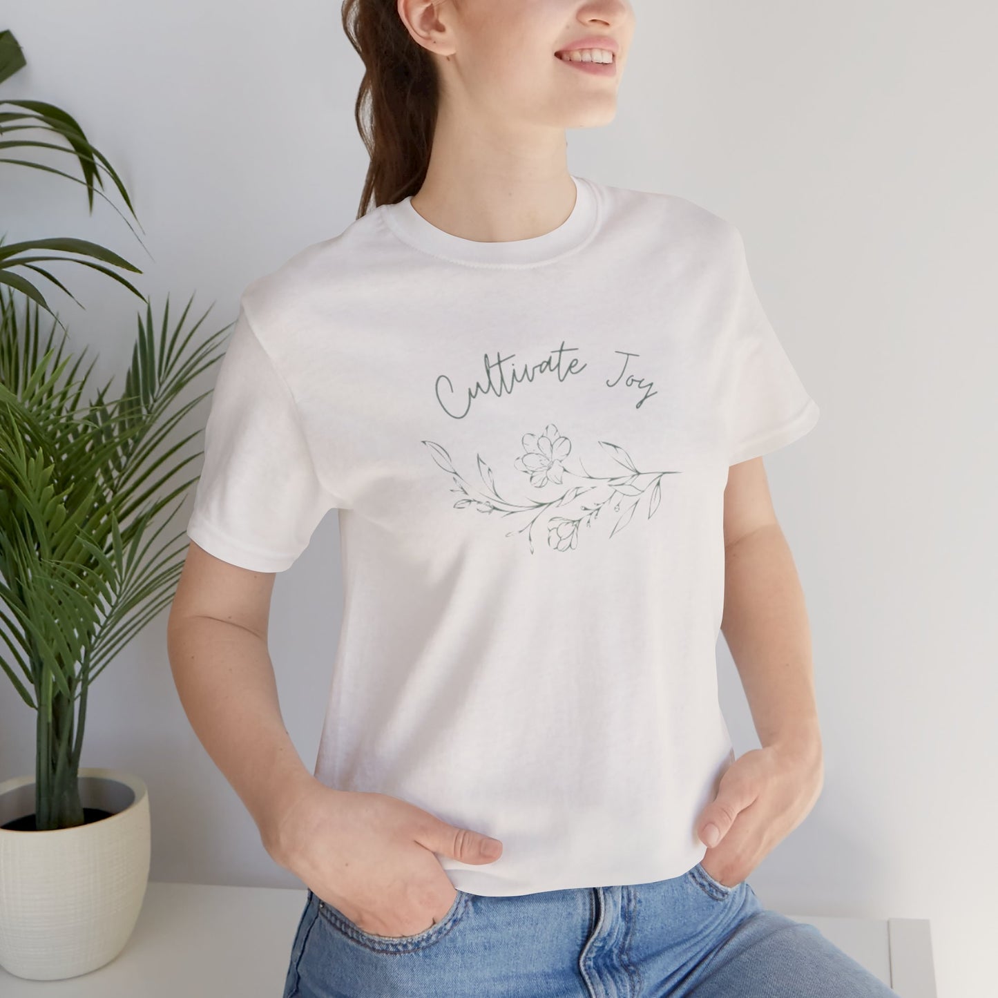 Cultivate Joy Floral Unisex Jersey Tee - Perfect for Nature Lovers