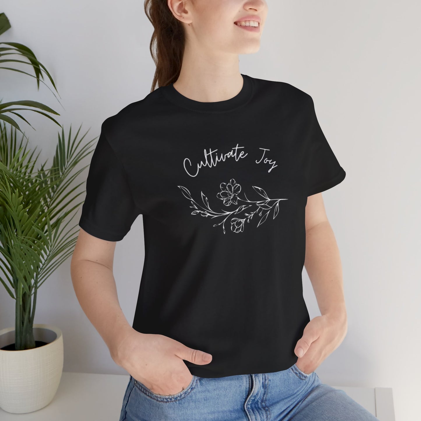 Cultivate Joy Floral Unisex Jersey Tee - Perfect for Nature Lovers