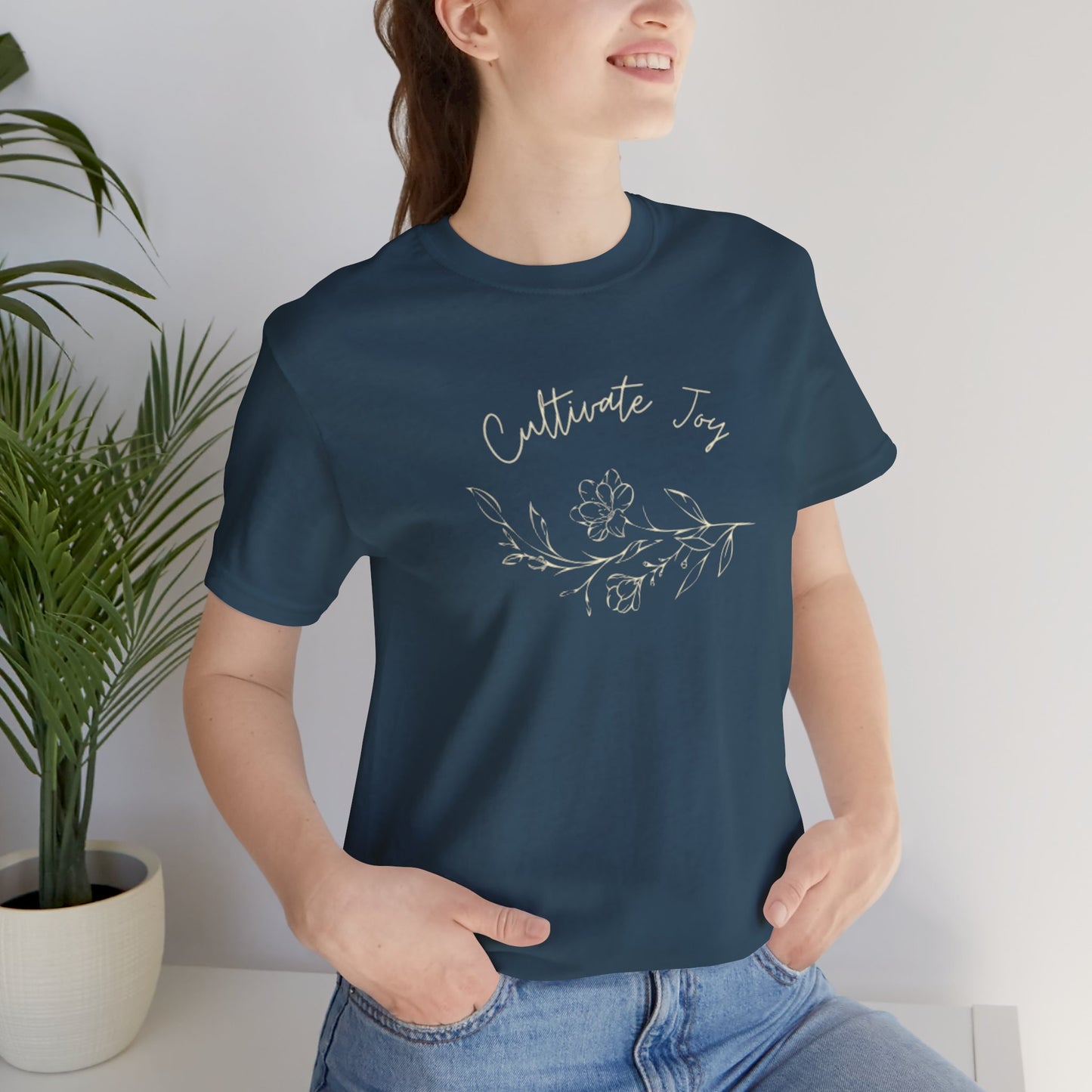 Cultivate Joy Floral Unisex Jersey Tee - Perfect for Nature Lovers