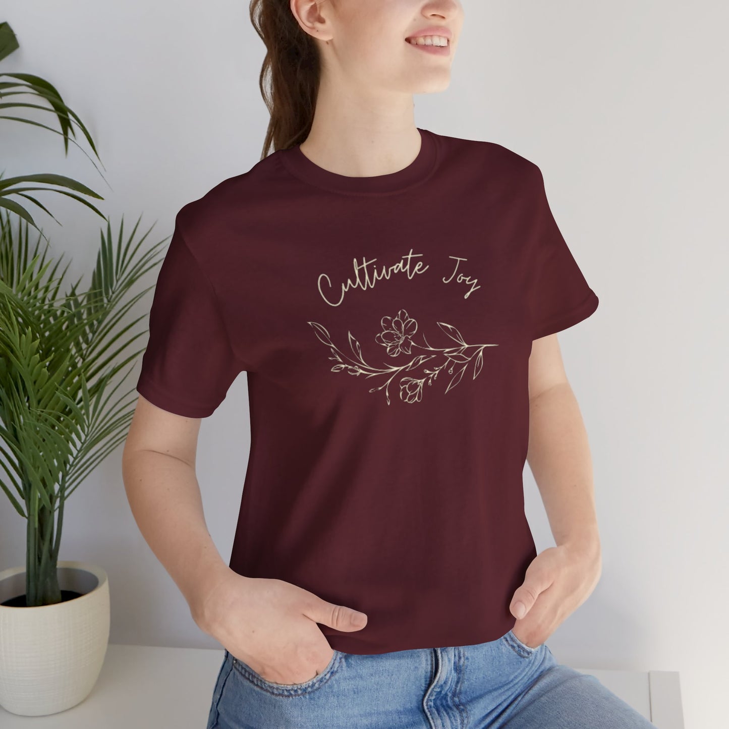 Cultivate Joy Floral Unisex Jersey Tee - Perfect for Nature Lovers