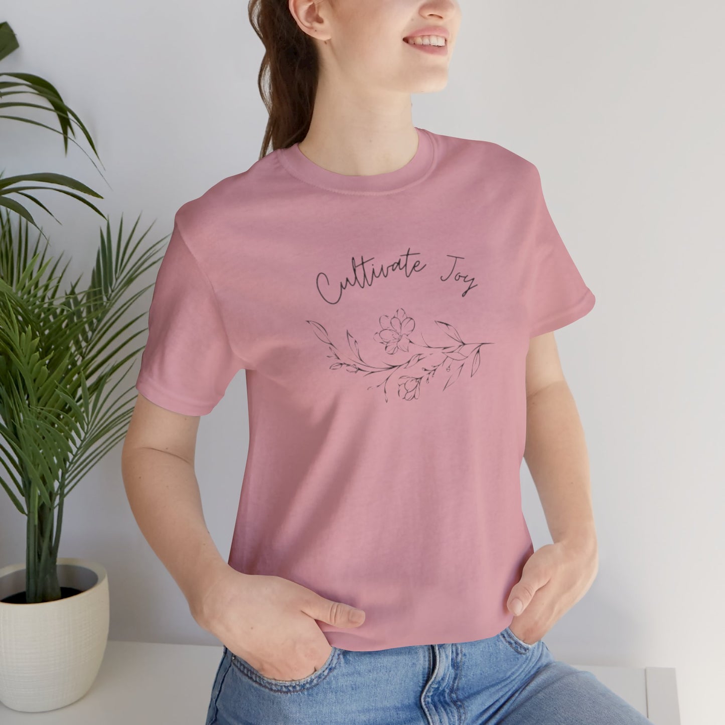 Cultivate Joy Floral Unisex Jersey Tee - Perfect for Nature Lovers