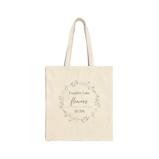 Fargher Lake Flowers  Logo Canvas Tote Bag - Black